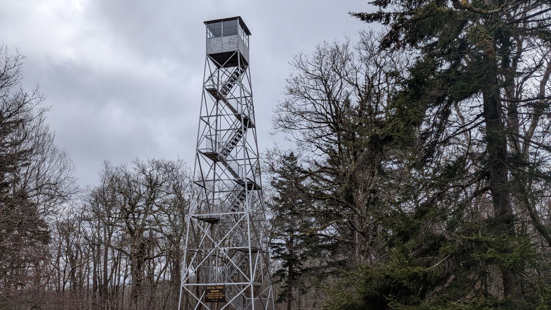 Red Hill Fire Tower in early April.