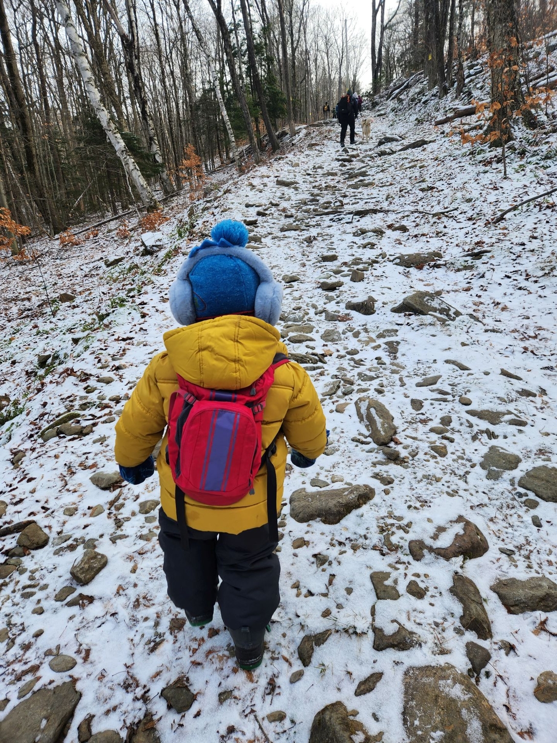 Quinn heading up  the fire road.