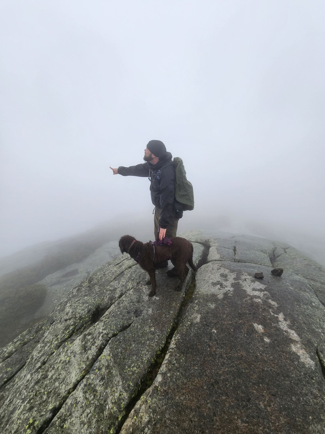 mark gazing out over fog