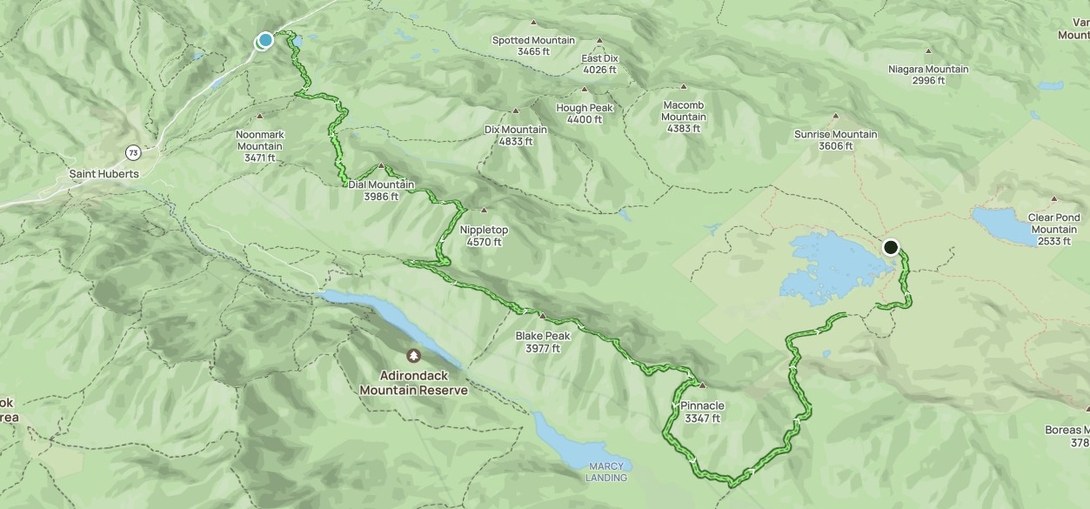 Pinnacle Traverse map