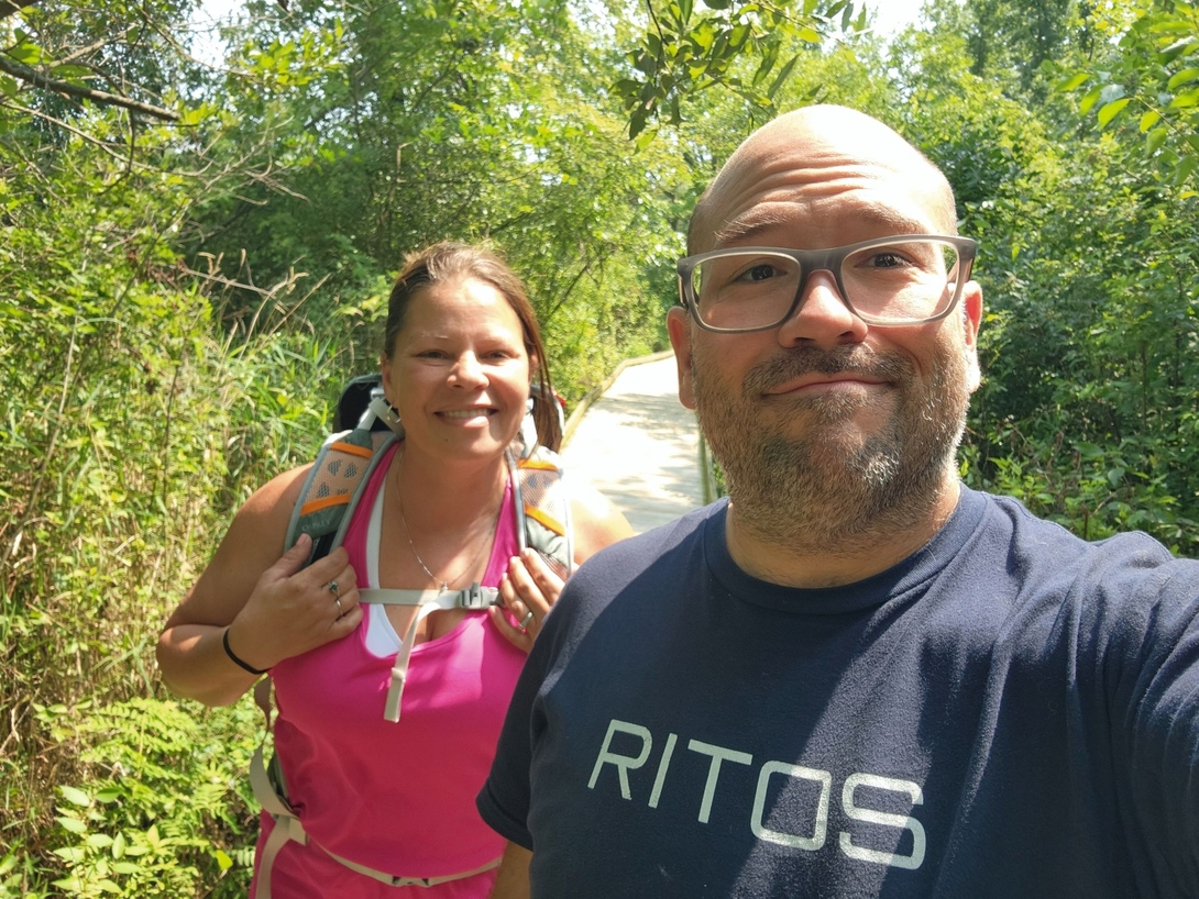 Erica and me  on  trail