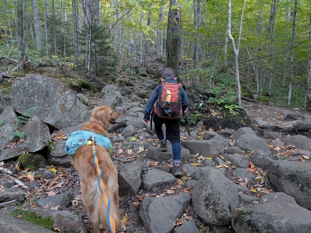 Sunny and Quinn on trail