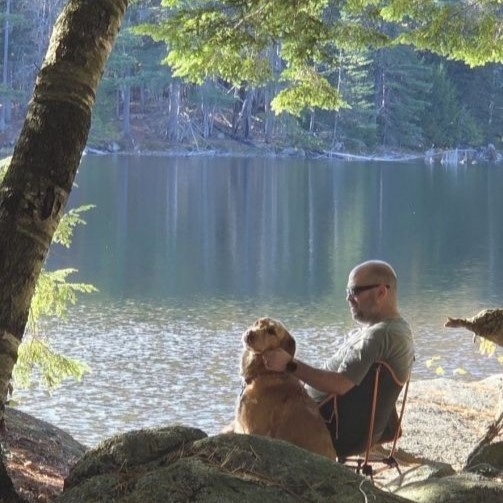 by the lake