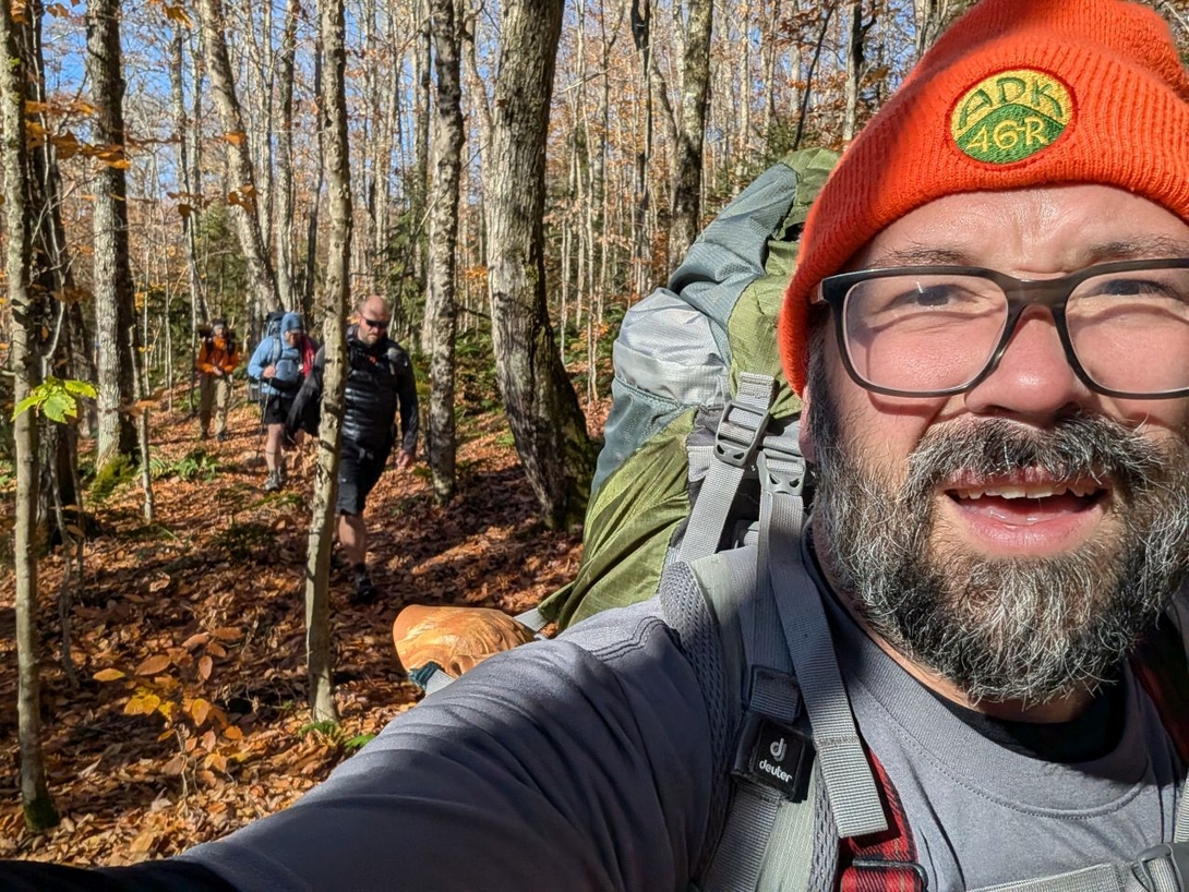 hiking along